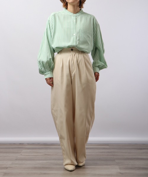 Blasty（ブラスティー）の「BLASTY バンドカラーストライプシャツ（シャツ/ブラウス・レディース・グリーン/ブルー・F）」の20枚目の写真