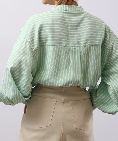 Blasty（ブラスティー）の「BLASTY バンドカラーストライプシャツ（シャツ/ブラウス・レディース・グリーン/ブルー・F）」の22枚目の写真
