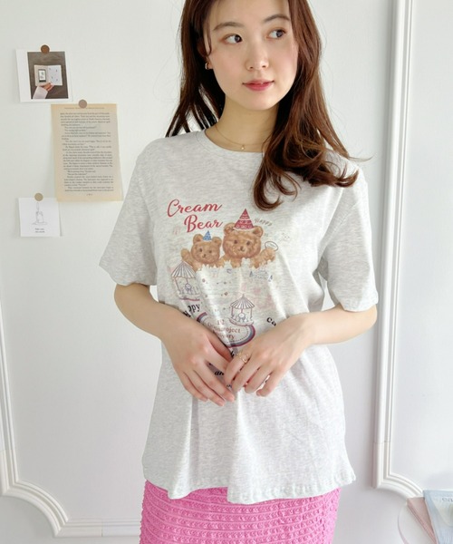 Loueme(ルエム)の「パーティーベアーオーバーTシャツ(Tシャツ/カットソー・レディース・ライトグレー/ピンク・FREE)」の10枚目の写真