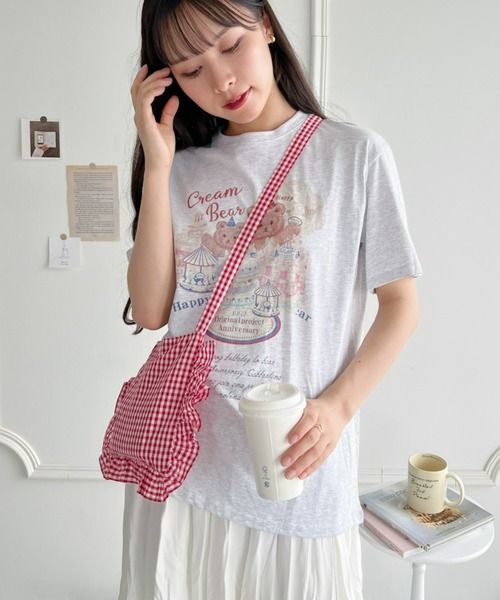Loueme(ルエム)の「パーティーベアーオーバーTシャツ(Tシャツ/カットソー・レディース・ライトグレー/ピンク・FREE)」の14枚目の写真