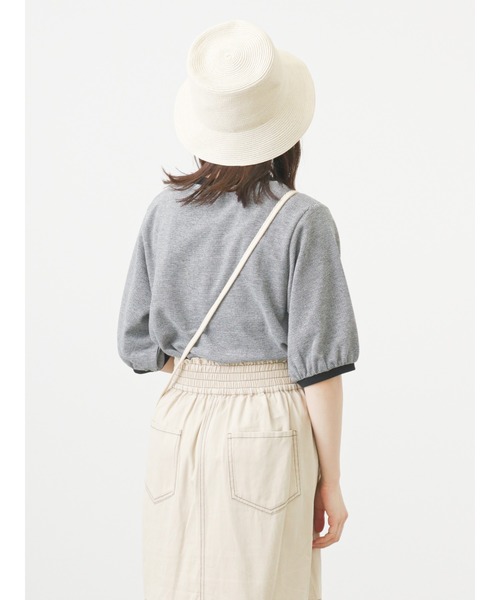 ehka sopo(エヘカソポ)の「ジャカードパフスリーブカットソー(Tシャツ/カットソー・レディース・ブラック/ベージュ/グリーン・フリ-)」の19枚目の写真