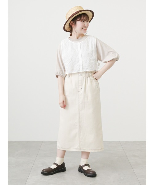 ehka sopo(エヘカソポ)の「ジャカードパフスリーブカットソー(Tシャツ/カットソー・レディース・ブラック/ベージュ/グリーン・フリ-)」の11枚目の写真