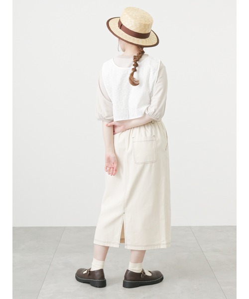 ehka sopo(エヘカソポ)の「ジャカードパフスリーブカットソー(Tシャツ/カットソー・レディース・ブラック/ベージュ/グリーン・フリ-)」の4枚目の写真