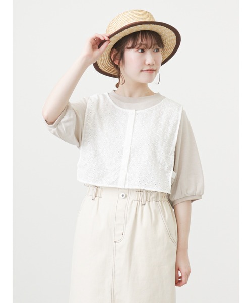 ehka sopo(エヘカソポ)の「ジャカードパフスリーブカットソー(Tシャツ/カットソー・レディース・ブラック/ベージュ/グリーン・フリ-)」の12枚目の写真