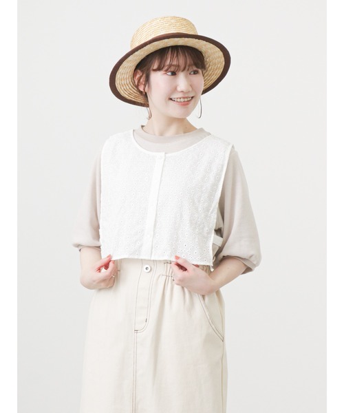 ehka sopo(エヘカソポ)の「ジャカードパフスリーブカットソー(Tシャツ/カットソー・レディース・ブラック/ベージュ/グリーン・フリ-)」の16枚目の写真