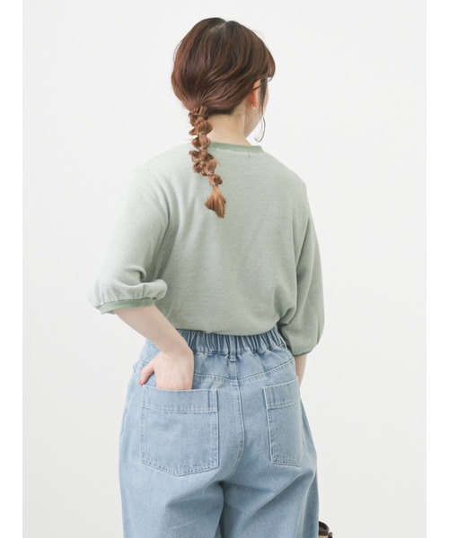 ehka sopo(エヘカソポ)の「ジャカードパフスリーブカットソー(Tシャツ/カットソー・レディース・ブラック/ベージュ/グリーン・フリ-)」の21枚目の写真