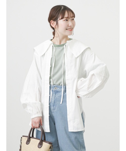 ehka sopo(エヘカソポ)の「ジャカードパフスリーブカットソー(Tシャツ/カットソー・レディース・ブラック/ベージュ/グリーン・フリ-)」の14枚目の写真