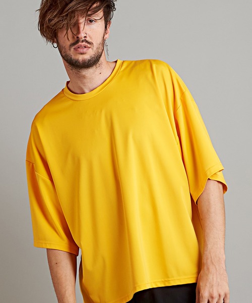 NO ID.(ノーアイディ)の「【NO ID.】Drop Shoulder Drape Big T-Shirt / ドロップ ショルダー ドレープ ビッグ Tシャツ(Tシャツ/カットソー・メンズ・ワイン/ブラック/ライトブルー/ライトグレー/ダークグレー/ブルー/ベージュ/イエロー/ホワイト/グリーン・ONE SIZE)」の9枚目の写真