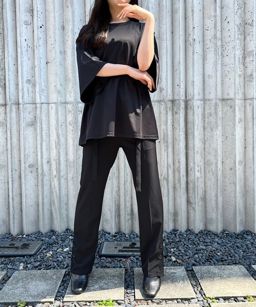 NO ID.(ノーアイディ)の「【NO ID.】Drop Shoulder Drape Big T-Shirt / ドロップ ショルダー ドレープ ビッグ Tシャツ(Tシャツ/カットソー・メンズ・ワイン/ブラック/ライトブルー/ライトグレー/ダークグレー/ブルー/ベージュ/イエロー/ホワイト/グリーン・ONE SIZE)」の11枚目の写真