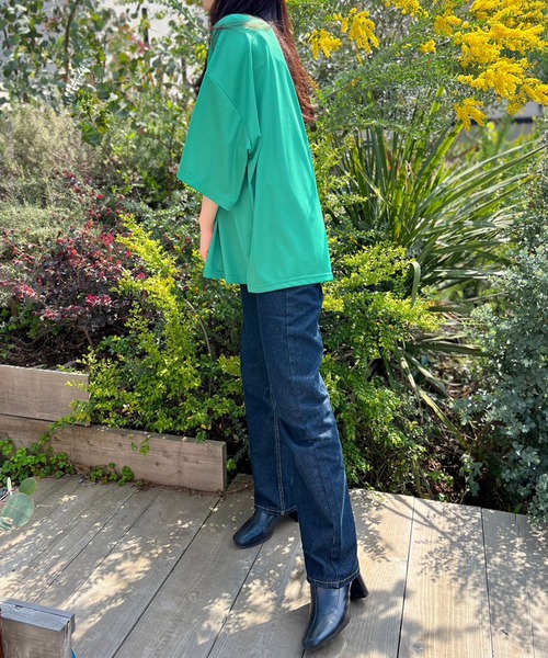 NO ID.(ノーアイディ)の「【NO ID.】Drop Shoulder Drape Big T-Shirt / ドロップ ショルダー ドレープ ビッグ Tシャツ(Tシャツ/カットソー・メンズ・ワイン/ブラック/ライトブルー/ライトグレー/ダークグレー/ブルー/ベージュ/イエロー/ホワイト/グリーン・ONE SIZE)」の22枚目の写真