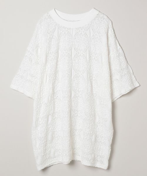 JEANASIS（ジーナシス）の「レースジャガードBIG SS TEE/907232（Tシャツ/カットソー・レディース・ブラック/ホワイト/ブルー系その他/ボルドー/チャコールグレー・FREE）」の19枚目の写真