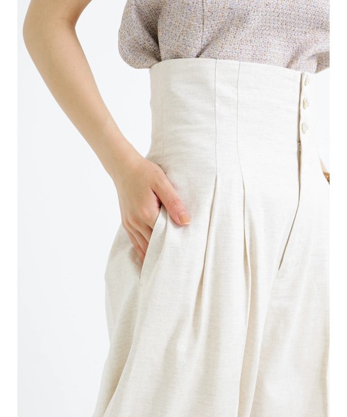 Te chichi CLASSIC（テチチクラシック）の「ハイウエストワイドパンツ（その他パンツ・レディース・ネイビー/キナリ・F）」の3枚目の写真