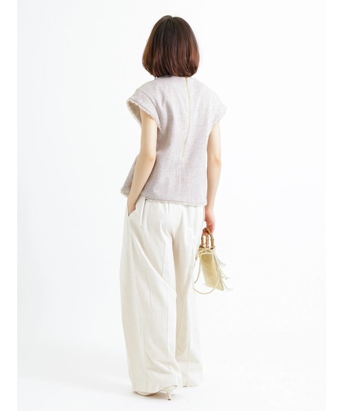 Te chichi CLASSIC（テチチクラシック）の「ハイウエストワイドパンツ（その他パンツ・レディース・ネイビー/キナリ・F）」の11枚目の写真