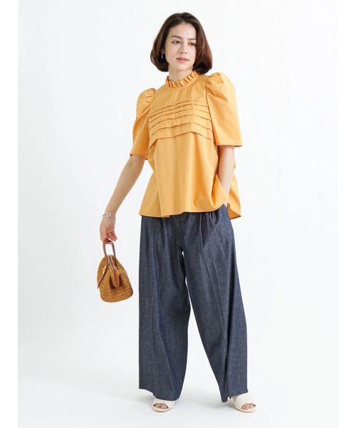 Te chichi CLASSIC（テチチクラシック）の「ハイウエストワイドパンツ（その他パンツ・レディース・ネイビー/キナリ・F）」の17枚目の写真