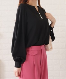 Lace Ladies | パールボタンキーネック長袖ブラウス(シャツ/ブラウス)