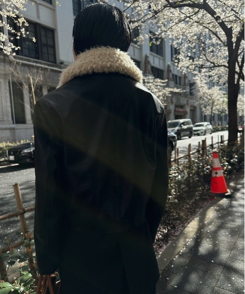 Ameri（アメリ）の「2WAY COMPACT SYNTHETIC LEATHER JACKET