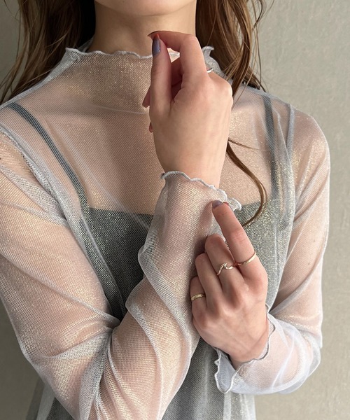 JUNOAH（ジュノア）の「ラメシアーチュールトップス（シャツ/ブラウス