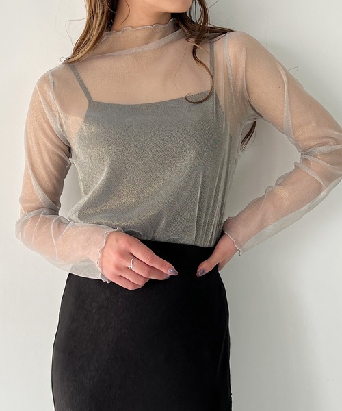 glamlips ラメ SHEER ヌーディー ブラウス シャツ⭐︎完売品⭐︎ glamlips ラメ SHEER ヌーディー ブラウス シャツ⭐︎完売品