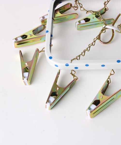 GEORGE'S（ジョージズ）の「松野屋 水玉ピンチハンガー 角 ミニ（ランドリーグッズ・レディース・ホワイト×ブルー・FREE）」の3枚目の写真