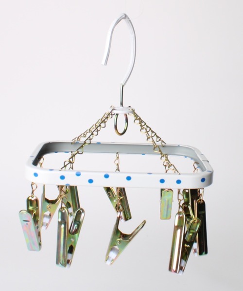 GEORGE'S（ジョージズ）の「松野屋 水玉ピンチハンガー 角 ミニ（ランドリーグッズ・レディース・ホワイト×ブルー・FREE）」の2枚目の写真