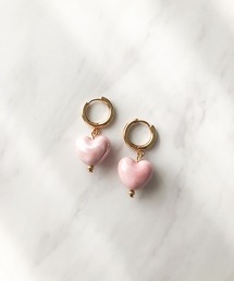 カラーハートフープピアス