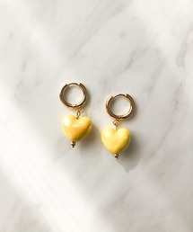 カラーハートフープピアス