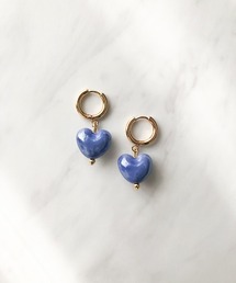 カラーハートフープピアス
