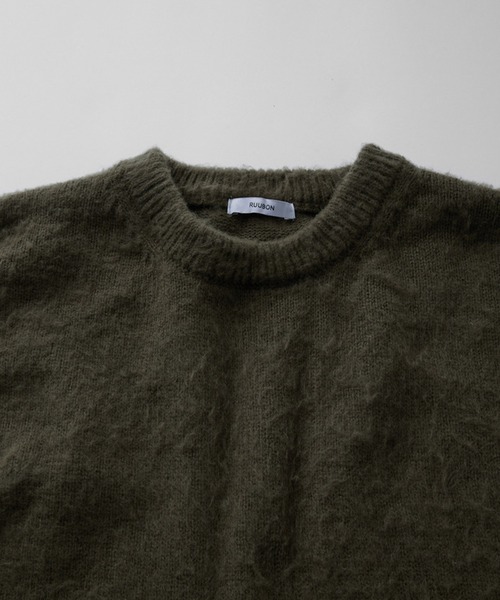 ニット セーター crew neck shaggy knit /クルーネックシャギー ニット レディース RUUBON】 crew neck shaggy knit / クルーネック シャギーニット
