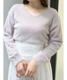 MERCURYDUO | ミニシャギーネックレス付ニット(ニット/セーター)