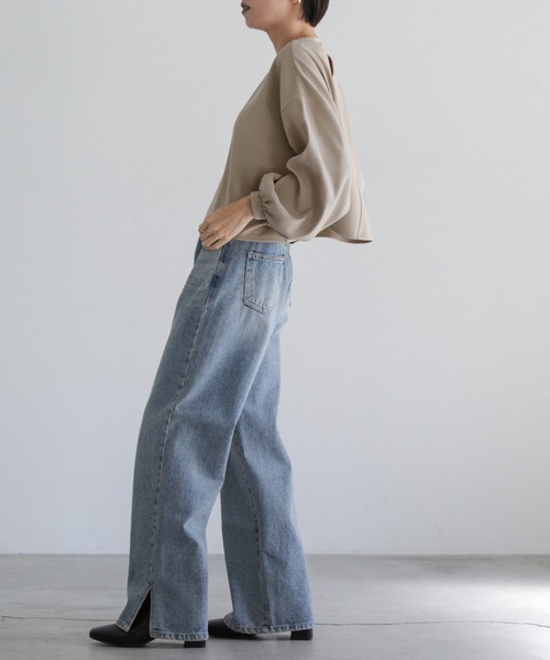 select MOCA（セレクトモカ）の「2wayボリュームショートトップス（シャツ/ブラウス・レディース・ブラック/グレイッシュベージュ/カーキオリーブ・FREE）」の8枚目の写真