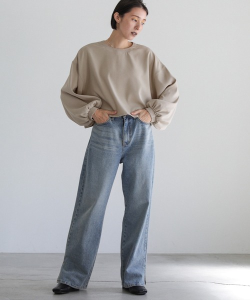 select MOCA（セレクトモカ）の「2wayボリュームショートトップス（シャツ/ブラウス・レディース・ブラック/グレイッシュベージュ/カーキオリーブ・FREE）」の4枚目の写真