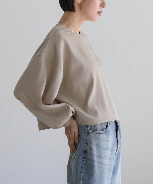 select MOCA（セレクトモカ）の「2wayボリュームショートトップス（シャツ/ブラウス・レディース・ブラック/グレイッシュベージュ/カーキオリーブ・FREE）」の15枚目の写真