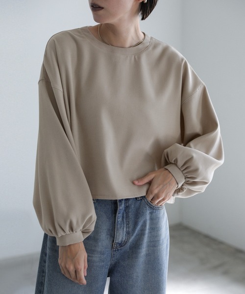 select MOCA（セレクトモカ）の「2wayボリュームショートトップス（シャツ/ブラウス・レディース・ブラック/グレイッシュベージュ/カーキオリーブ・FREE）」の14枚目の写真