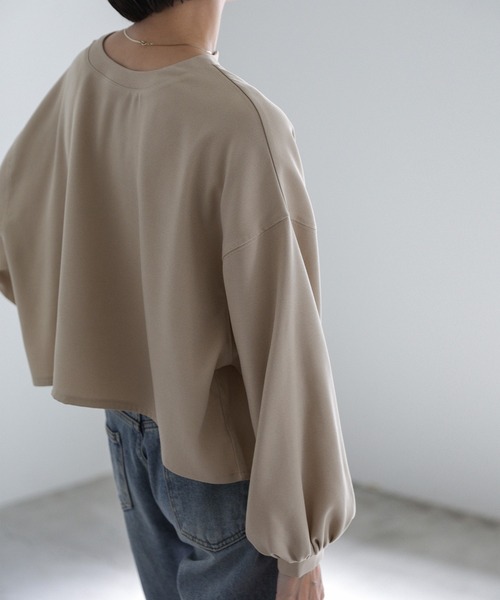 select MOCA（セレクトモカ）の「2wayボリュームショートトップス（シャツ/ブラウス・レディース・ブラック/グレイッシュベージュ/カーキオリーブ・FREE）」の9枚目の写真