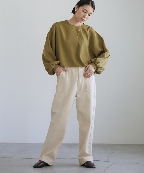 select MOCA（セレクトモカ）の「2wayボリュームショートトップス（シャツ/ブラウス・レディース・ブラック/グレイッシュベージュ/カーキオリーブ・FREE）」の18枚目の写真