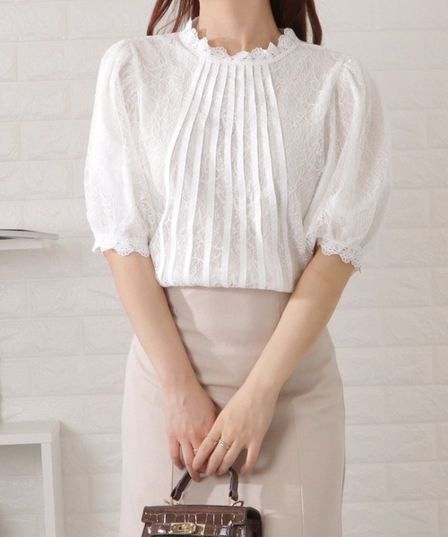 Lace Ladies（レースレディース）の「総レースバルーンスリーブフリルカラーブラウス（シャツ/ブラウス・レディース・ホワイト・M/XL）」の2枚目の写真