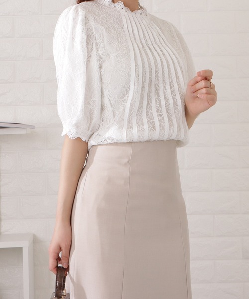 Lace Ladies（レースレディース）の「総レースバルーンスリーブフリルカラーブラウス（シャツ/ブラウス・レディース・ホワイト・M/XL）」の3枚目の写真