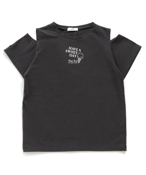 algy（アルジー）の「接触冷感アイスメニューTシャツ（Tシャツ/カットソー・キッズ・ピンク/オフホワイト/チャコール/サックスブルー・X-SMALL/XXX-SMALL/SMALL/XX-SMALL/MEDIUM）」の3枚目の写真