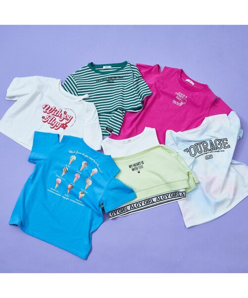 algy（アルジー）の「接触冷感アイスメニューTシャツ（Tシャツ/カットソー・キッズ・ピンク/オフホワイト/チャコール/サックスブルー・X-SMALL/XXX-SMALL/SMALL/XX-SMALL/MEDIUM）」の21枚目の写真