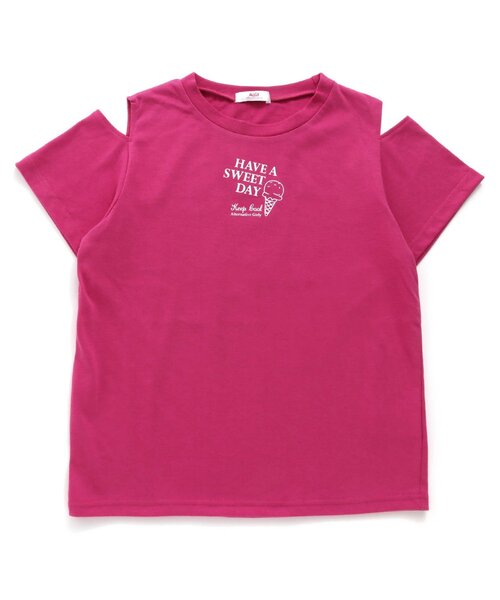algy（アルジー）の「接触冷感アイスメニューTシャツ（Tシャツ/カットソー・キッズ・ピンク/オフホワイト/チャコール/サックスブルー・X-SMALL/XXX-SMALL/SMALL/XX-SMALL/MEDIUM）」の5枚目の写真
