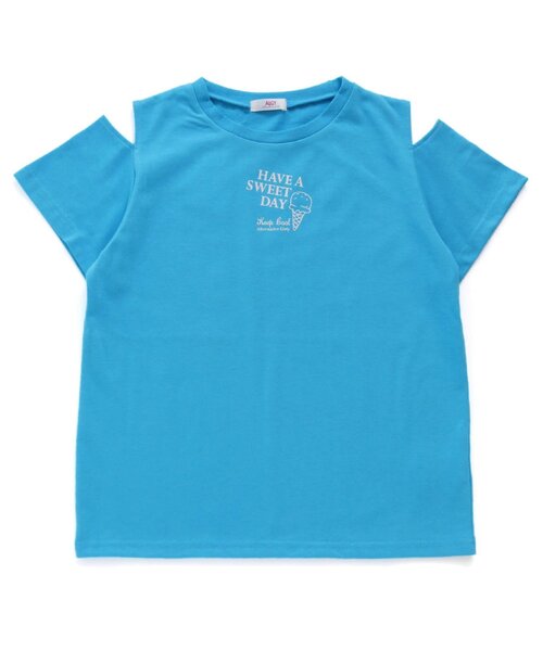 algy（アルジー）の「接触冷感アイスメニューTシャツ（Tシャツ/カットソー・キッズ・ピンク/オフホワイト/チャコール/サックスブルー・X-SMALL/XXX-SMALL/SMALL/XX-SMALL/MEDIUM）」の14枚目の写真