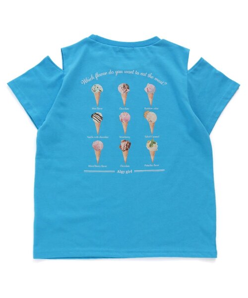 algy（アルジー）の「接触冷感アイスメニューTシャツ（Tシャツ/カットソー・キッズ・ピンク/オフホワイト/チャコール/サックスブルー・X-SMALL/XXX-SMALL/SMALL/XX-SMALL/MEDIUM）」の12枚目の写真