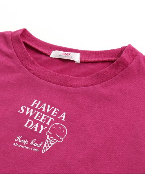 algy（アルジー）の「接触冷感アイスメニューTシャツ（Tシャツ/カットソー・キッズ・ピンク/オフホワイト/チャコール/サックスブルー・X-SMALL/XXX-SMALL/SMALL/XX-SMALL/MEDIUM）」の20枚目の写真