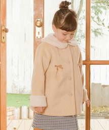 KP | ティペット付きラメパイル起毛コート(100～130cm)(ノーカラーコート)