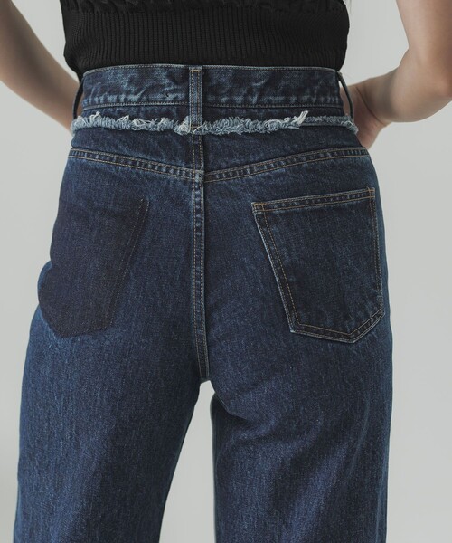 UNITED TOKYO（ユナイテッドトウキョウ）の「バイカラーデニムパンツ（デニムパンツ・レディース・ブラック/インディゴブルー・1/2）」の6枚目の写真