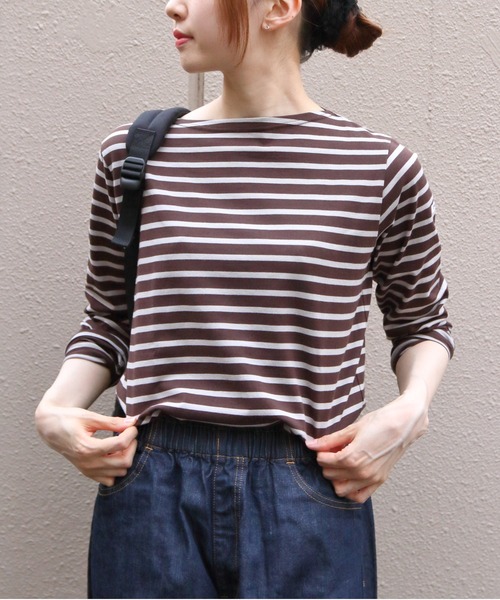 ORCIVAL（オーシバル）の「ORCIVAL/オーシバル　ロングスリーブ　40/2 JERSEY LONGSLEEVE C0137 BFJ（Tシャツ/カットソー・レディース・ブラック/ナチュラル/ホワイト/ワインレッド/ネイビー/ラベンダー/オリーブ/オートミール/チャコール/ベージュ/ダークブラウン/ダークネイビー・1/2）」の4枚目の写真