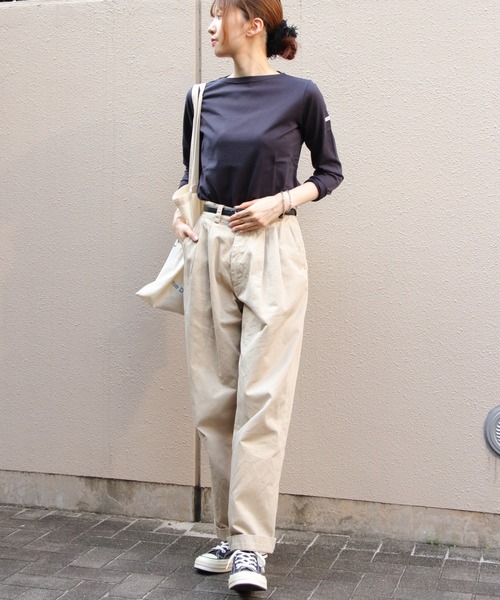 ORCIVAL（オーシバル）の「ORCIVAL/オーシバル　ロングスリーブ　40/2 JERSEY LONGSLEEVE C0137 BFJ（Tシャツ/カットソー・レディース・ブラック/ナチュラル/ホワイト/ワインレッド/ネイビー/ラベンダー/オリーブ/オートミール/チャコール/ベージュ・1/2）」の18枚目の写真