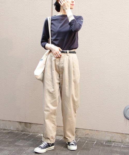 ORCIVAL（オーシバル）の「ORCIVAL/オーシバル　ロングスリーブ　40/2 JERSEY LONGSLEEVE C0137 BFJ（Tシャツ/カットソー・レディース・ブラック/ナチュラル/ホワイト/ワインレッド/ネイビー/ラベンダー/オリーブ/オートミール/チャコール/ベージュ・1/2）」の17枚目の写真