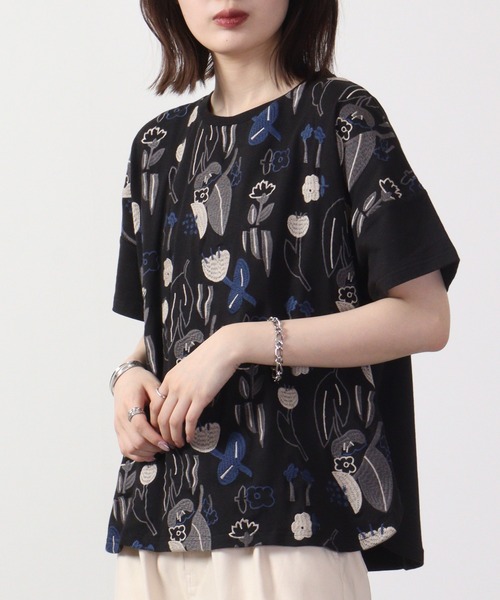 EMAGO 花刺繍ドルマンT 半袖（Tシャツ/カットソー）｜Emago