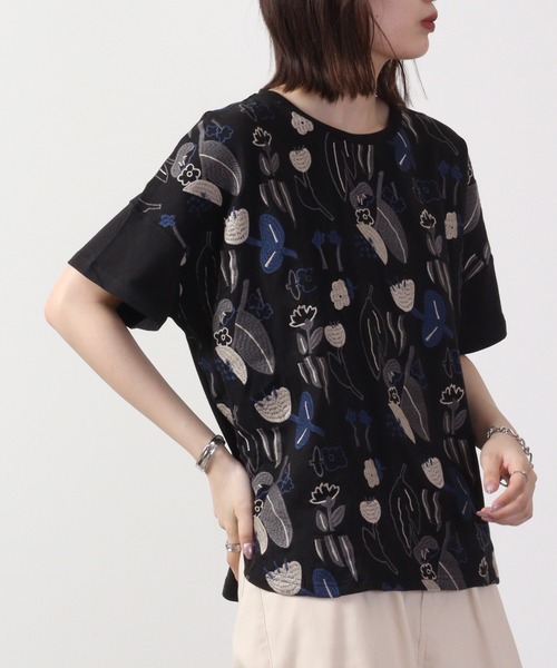 EMAGO 花刺繍ドルマンT 半袖（Tシャツ/カットソー）｜Emago